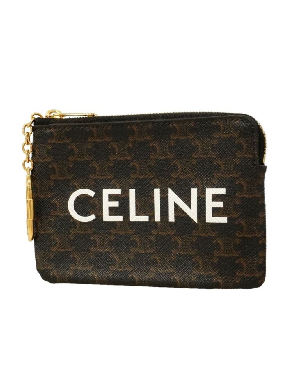 Celine Coin Purse Triomphe Brown Gold